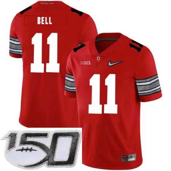 Ohio State Buckeyes 11 Vonn Bell Red Diamond Nike Logo College Football Stitched 150th Anniversary Patch Jersey